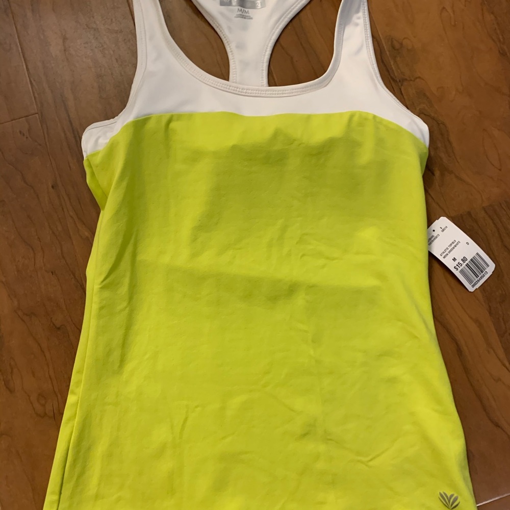 Forever 21 athletic top sports bra lime & white M